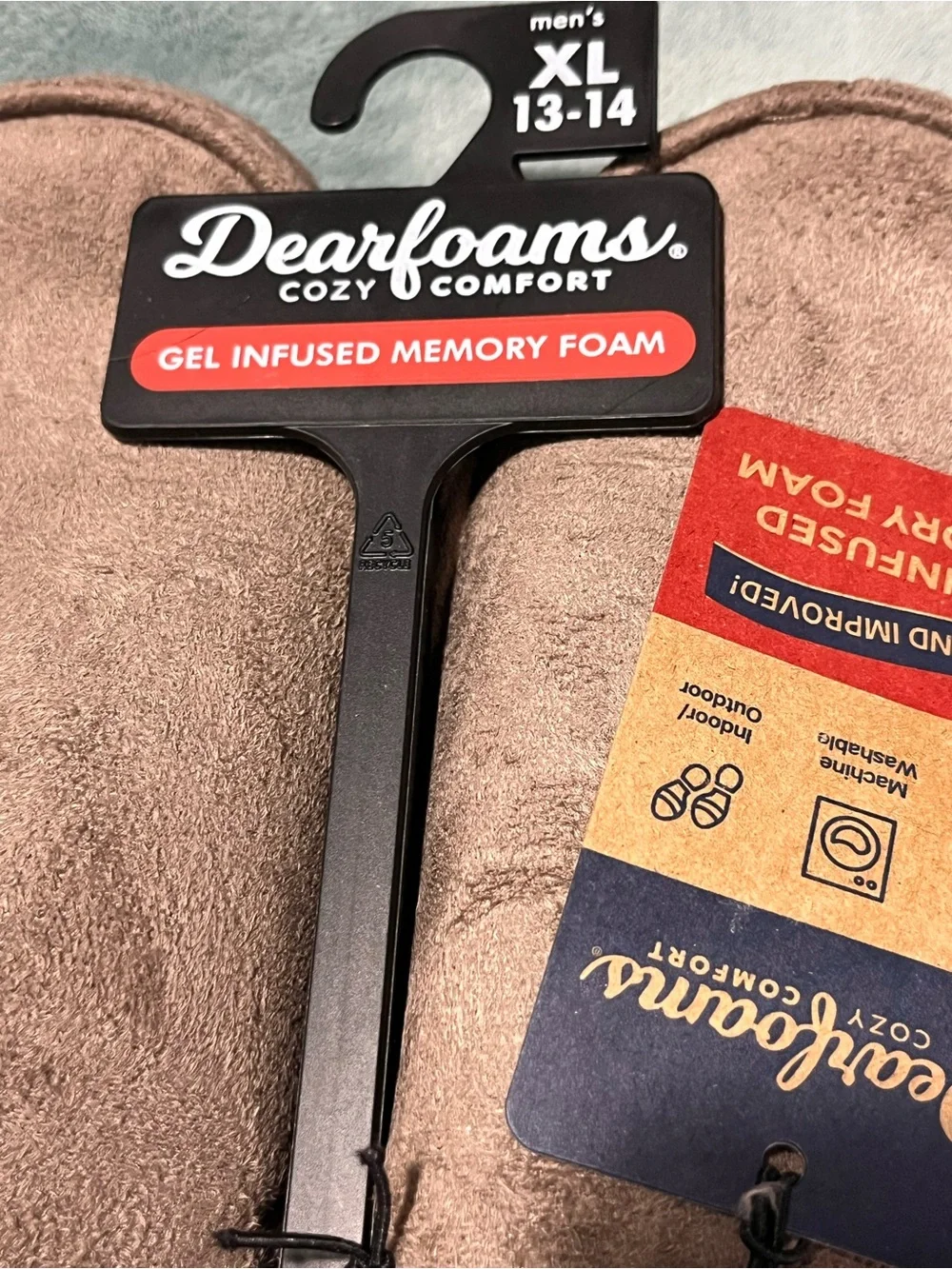 dearfoams Brown Men's Slip-On Gel-Infused Memory Foam Loafers